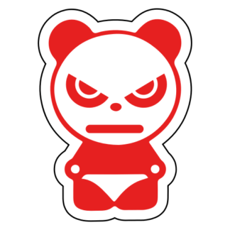 Angry Panda Sticker (Red)